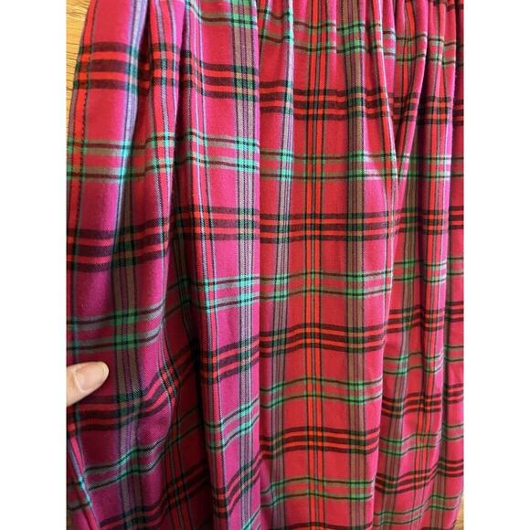 Vintage Cat Sweater Knit Sz L Pink Set Plaid Skirt Retro 70’s New - Picture 8 of 9
